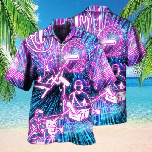 Sound Engineer Neon Style Hawaiian Shirt