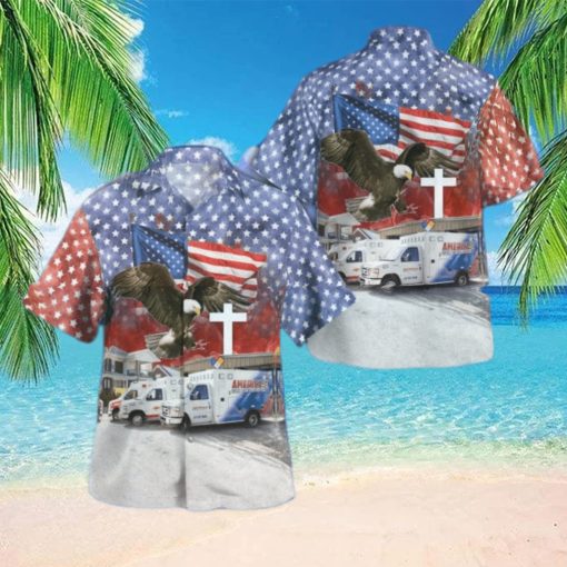 Springfield Illinois America Ambulance USA Flag Summer Aloha hawaiian shirt