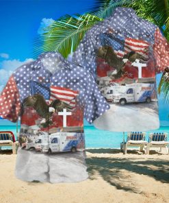 Springfield Illinois America Ambulance USA Flag Summer Aloha hawaiian shirt