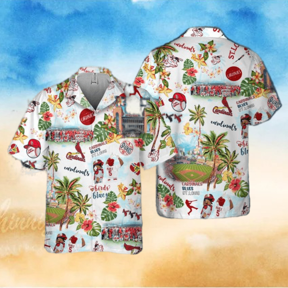 St Louis Cardinals Birds Blues Funny Hawaiian Shirt - Growkoc