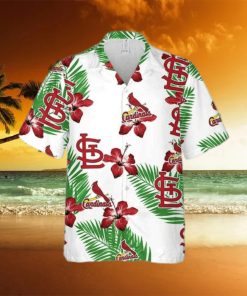 St  Louis Cardinals Funny Hawaiian Shirt Hibiscus Flower Pattern On White Theme