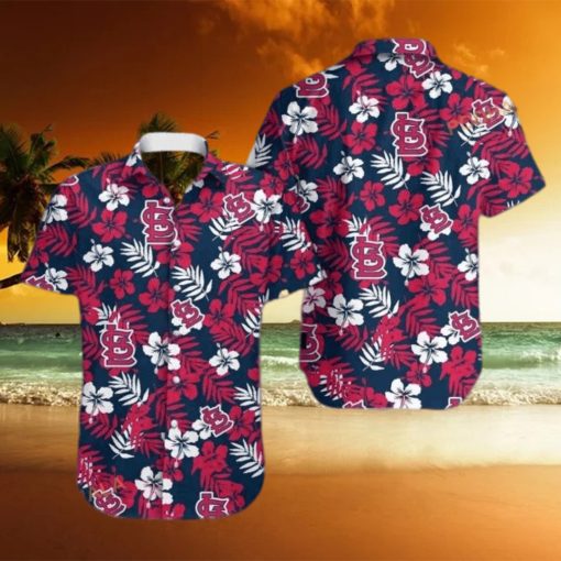 St  Louis Cardinals Funny Hawaiian Shirt Hibiscus Flower Pattern Summer Gift For Friend