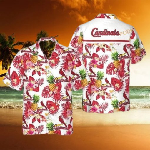 St  Louis Cardinals Funny Hawaiian Shirt Tropical Flower Pattern Best Beach Gift