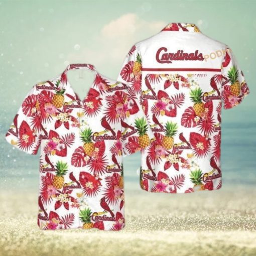 St  Louis Cardinals Funny Hawaiian Shirt Tropical Flower Pattern Best Beach Gift