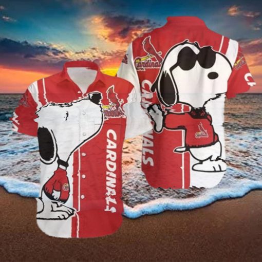 St Louis Cardinals Snoopy Hawaiian Shirt For Fans  Hawaiian Beach Short  Aloha Shirt  Hawaiian Gift