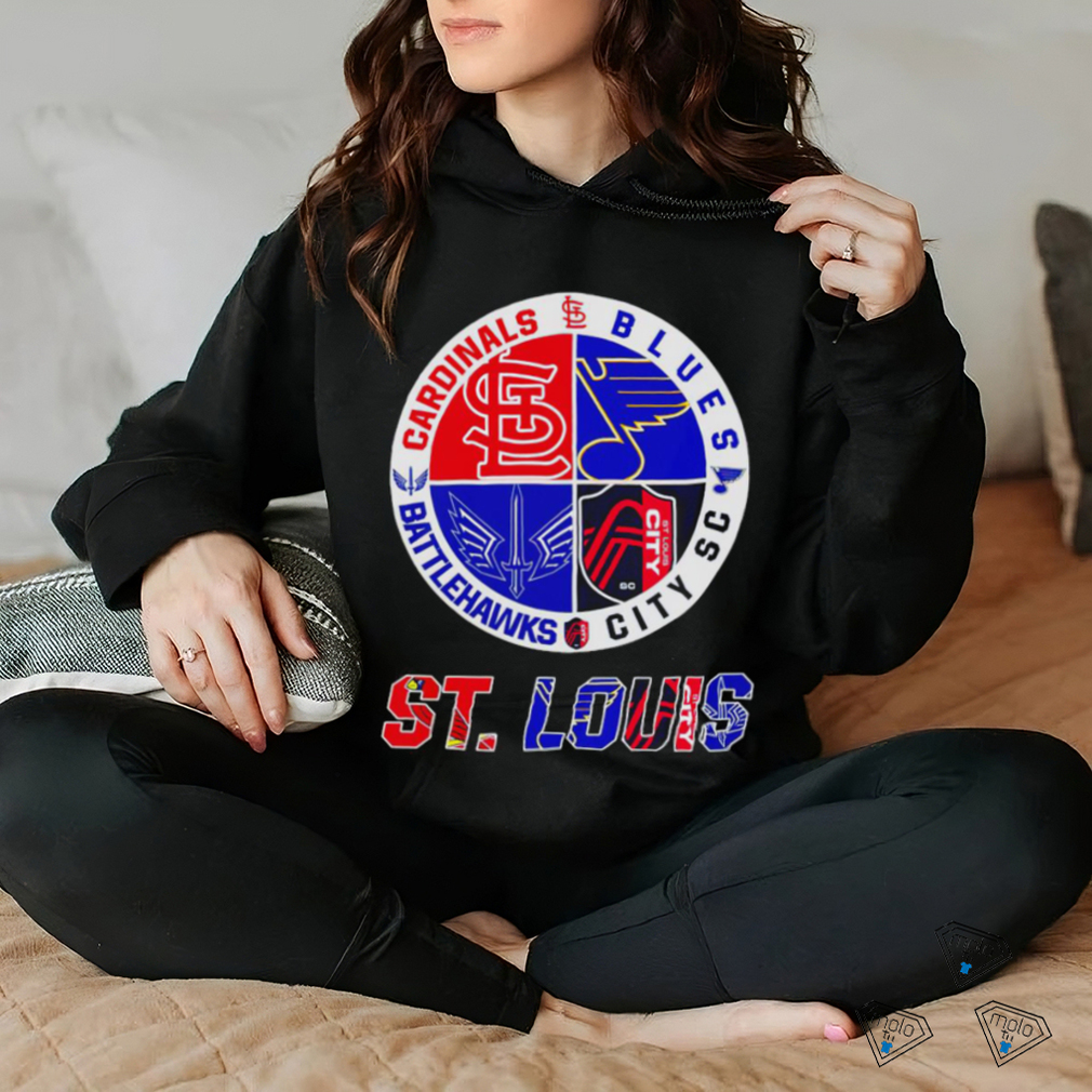 St. Louis Cardinals St. Louis Blues St. Louis Battlehawks St. Louis City SC  logo St. Louis city 2023 shirt - Limotees