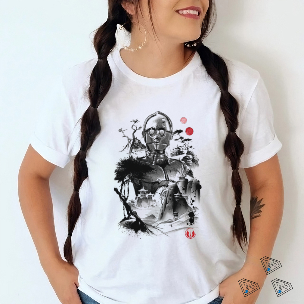 Star Wars C 3PO sumi e style Protocol Droid in the Desert Planet art shirt Star Wars C 3PO sumi e style Protocol Droid in the Desert Planet art shirt