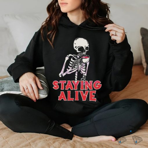 Staying Alive Svg Vintage Spooky Season Shirt