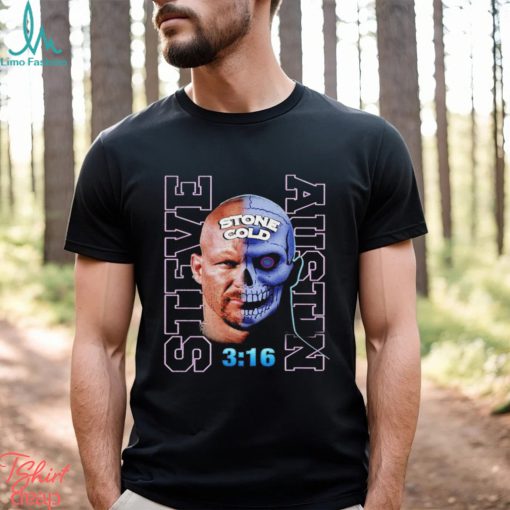 Steve Austin Stone Cold half skull retro shirt