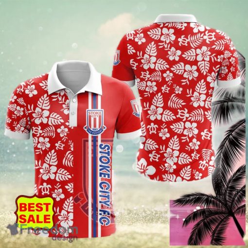 Stoke City FC Fans Hibiscus Logo EFL Golf Polo hawaiian  Shirt