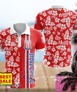 Stoke City FC Fans Hibiscus Logo EFL Golf Polo hawaiian Shirt