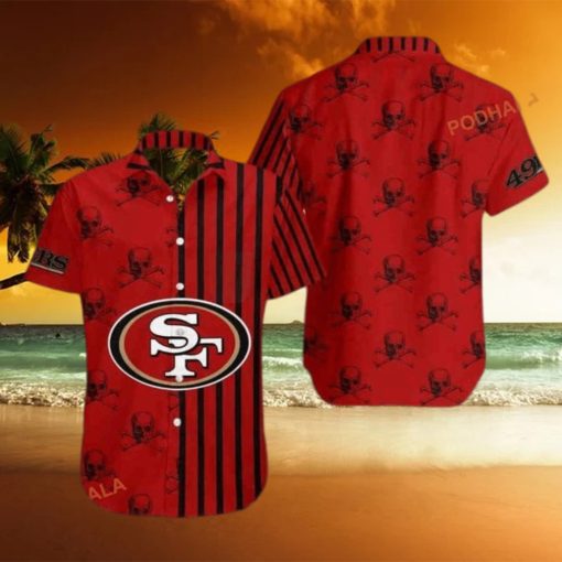 Stripes And Skull NFL San Francisco 49ers Funny Hawaiian Shirt