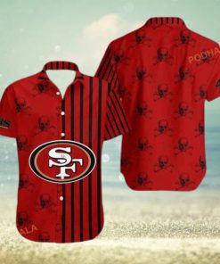 Stripes And Skull NFL San Francisco 49ers Funny Hawaiian Shirt