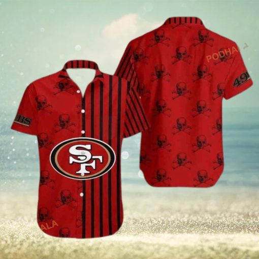 Stripes And Skull NFL San Francisco 49ers Funny Hawaiian Shirt