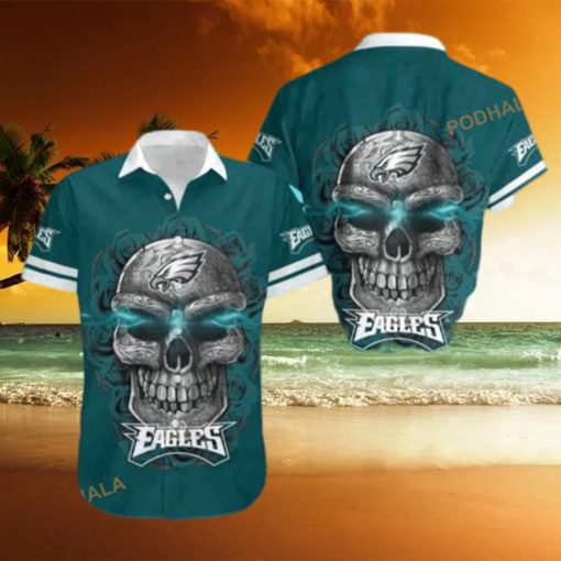 Sugar Skull NFL Philadelphia Eagles Funny Hawaiian Shirt