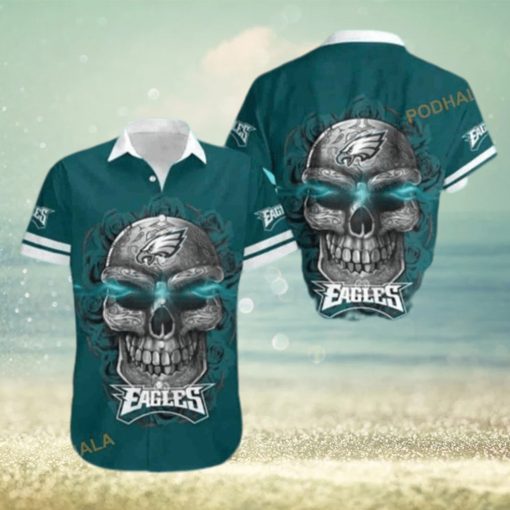 Sugar Skull NFL Philadelphia Eagles Funny Hawaiian Shirt