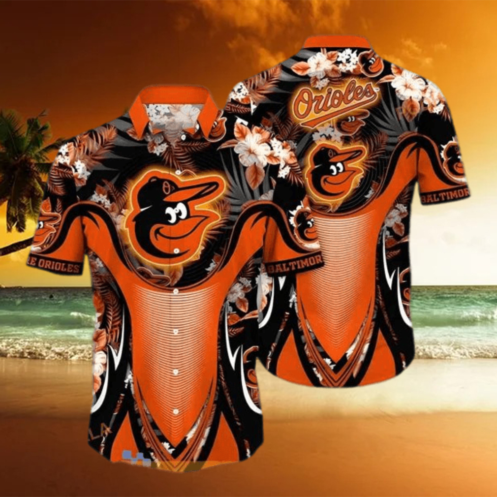 Baltimore Orioles Hawaiian Retro Logo MLB Summer Beach Men And