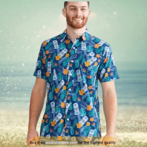 Summer Aloha Busch Light Funny Hawaiian Shirt Palm Leaves Pattern Beach Gift