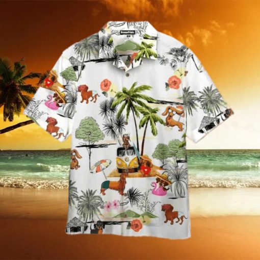 Summer Aloha Dachshund Funny Hawaiian Shirt Gift For Dog Lovers