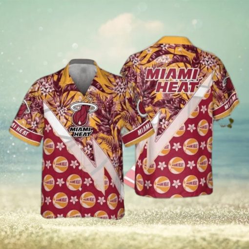 Summer Aloha Miami Heat Funny Hawaiian Shirt Tropical And Basketball Pattern