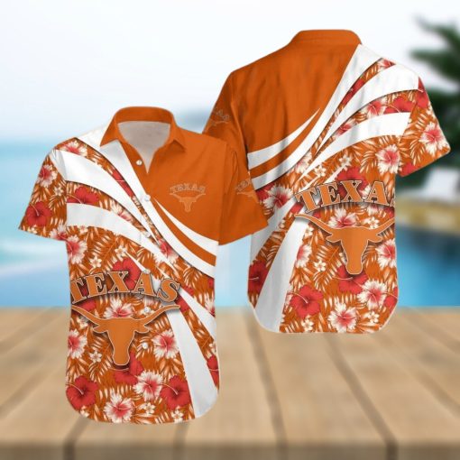 Summer Aloha NCAA Texas Longhorns Hawaiian Shirt Hibiscus Flower Best Beach Gift