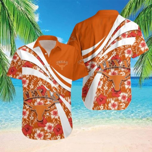 Summer Aloha NCAA Texas Longhorns Hawaiian Shirt Hibiscus Flower Best Beach Gift