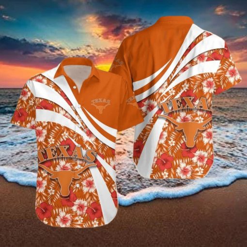 Summer Aloha NCAA Texas Longhorns Hawaiian Shirt Hibiscus Flower Best Beach Gift