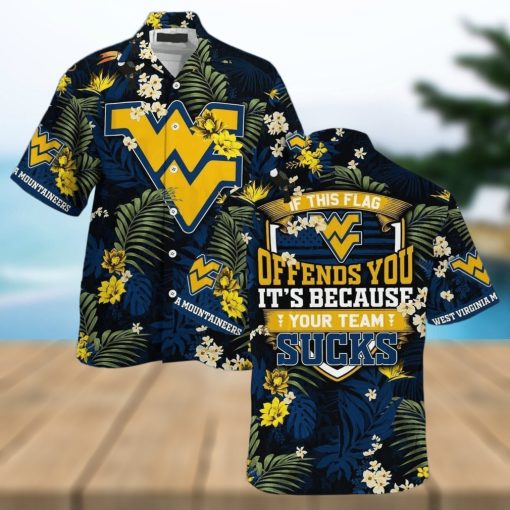 Summer Aloha NCAA Virginia Mountaineers Hawaiian Shirt If This Flag Offends You hawaiian shirt