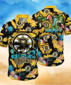 Summer Aloha NHL Boston Bruins Hawaiian Shirt Tropical Fruit Pattern Beach Gift For Dad