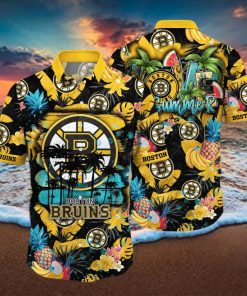 Summer Aloha NHL Boston Bruins Hawaiian Shirt Tropical Fruit Pattern Beach Gift For Dad