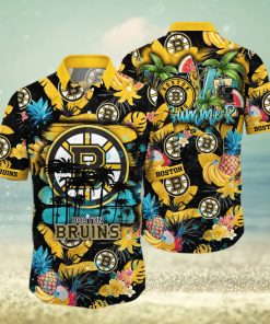 Summer Aloha NHL Boston Bruins Hawaiian Shirt Tropical Fruit Pattern Beach Gift For Dad