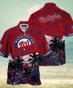 Summer Aloha Washington Nationals Hawaiian Shirt Palm Tree Pattern Gift For MLB Fans