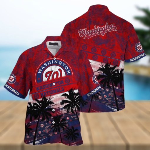 Summer Aloha Washington Nationals Hawaiian Shirt Palm Tree Pattern Gift For MLB Fans