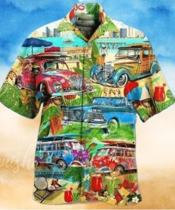 Summer Car Holiday On The Beach Hawaiian Aloha Shirts