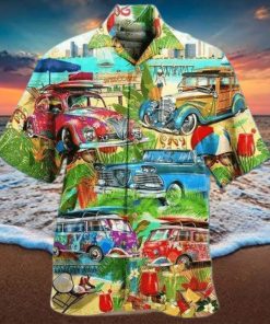 Summer Car Holiday On The Beach Hawaiian Aloha Shirts