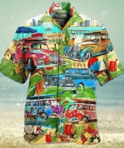 Summer Car Holiday On The Beach Hawaiian Aloha Shirts