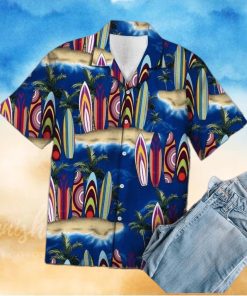 Summer Surfboard Palm Tree Hawaiian Aloha Shirts