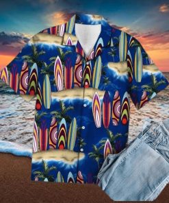 Summer Surfboard Palm Tree Hawaiian Aloha Shirts