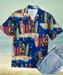 Summer Surfboard Palm Tree Hawaiian Aloha Shirts