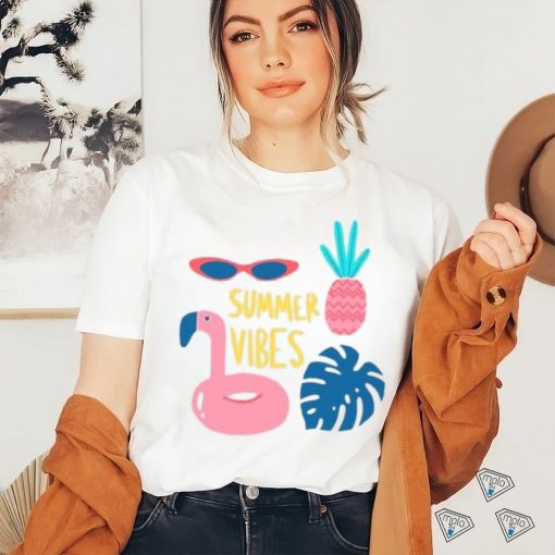 Summer vibes flamingo shirt