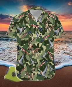 Suns Up Guns Up Duck Hunter Green Camo Pattern Unisex Hawaiian Shirts