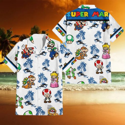 Super Mario Palm Tree Hawaiian Shirt