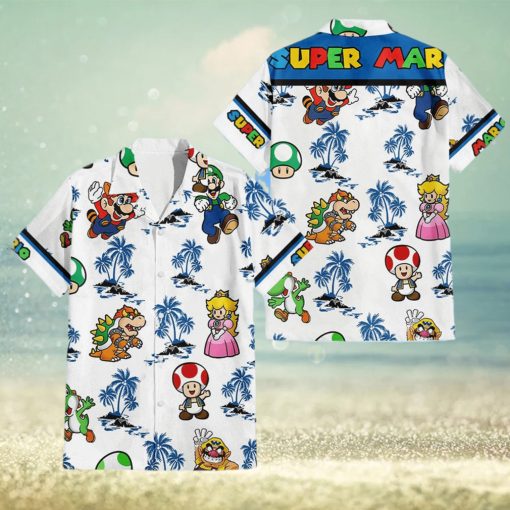 Super Mario Palm Tree Hawaiian Shirt