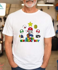 Super Mario birthday boy svg birthday party shirt