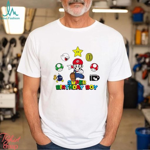 Super Mario birthday boy svg birthday party shirt