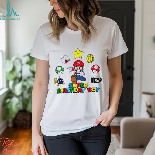 Super Mario birthday boy svg birthday party shirt