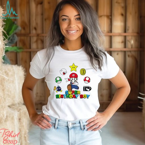 Super Mario birthday boy svg birthday party shirt