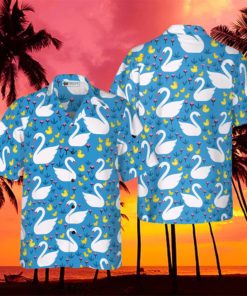 Swans And Ducks Swimming Hawaiian Summe T Shirt