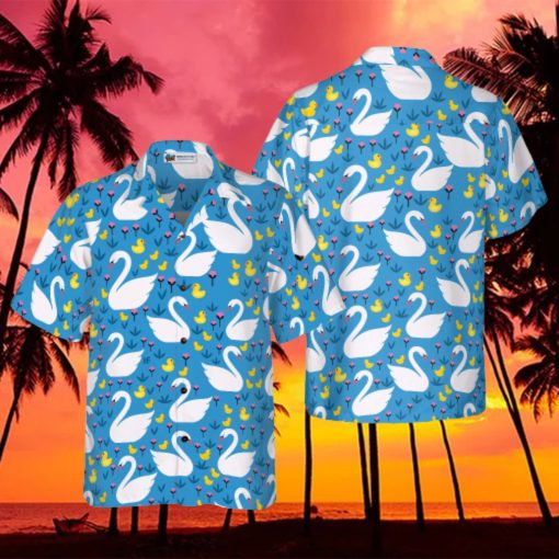 Swans And Ducks Swimming Hawaiian Summe T Shirt