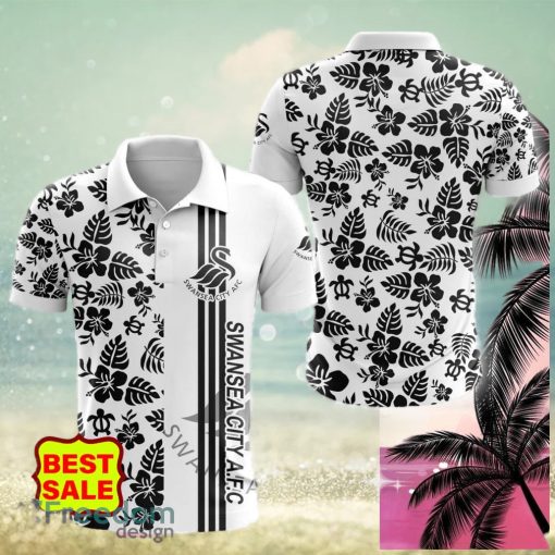 Swansea City AFC Fans Hibiscus Logo EFL Golf Polo hawaiian Shirt